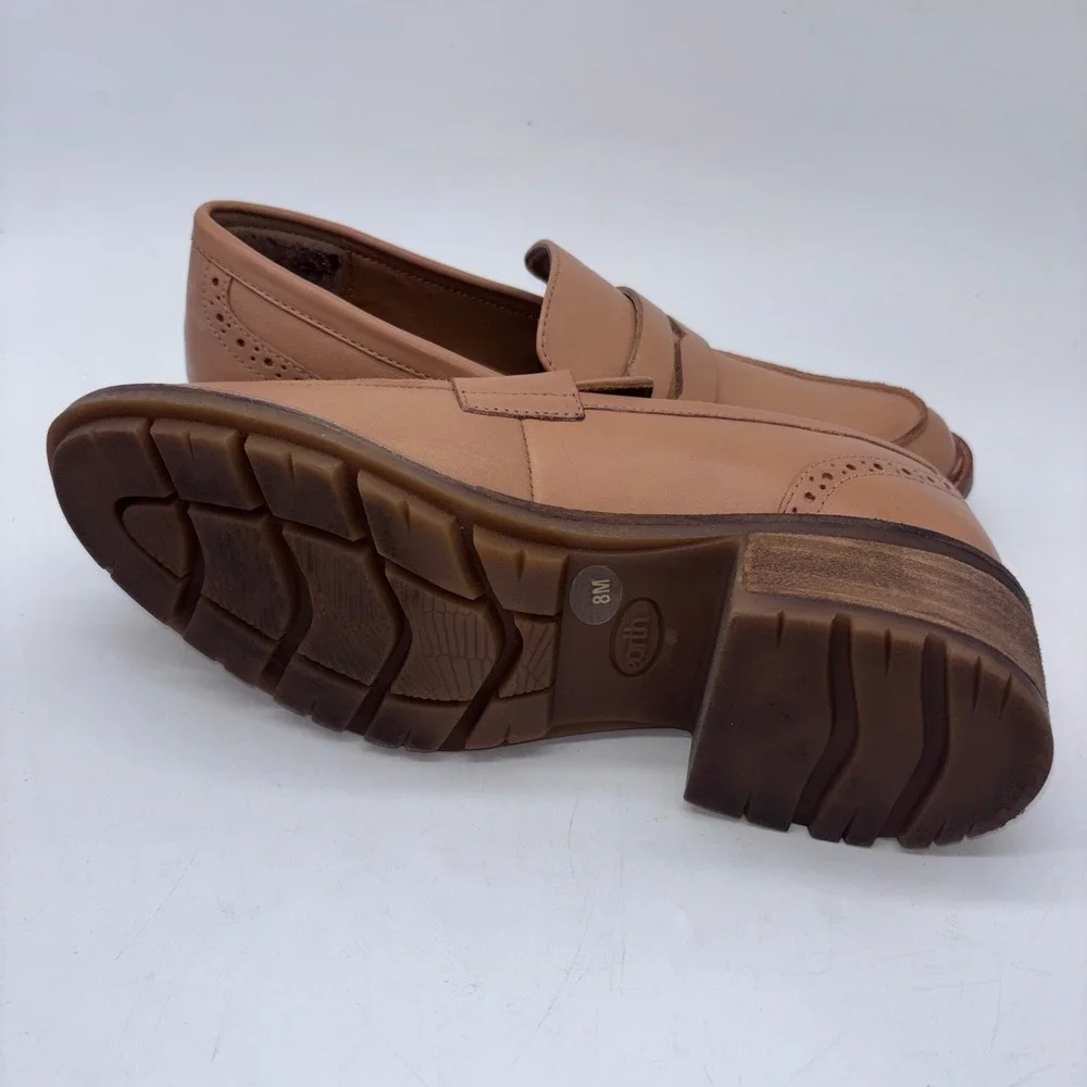 Earth Lindy Penny Loafers Women 8M Tan Academic Neutral Classic Career Comfort